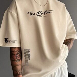 Premium Oversized Cream Graphic T-Shirt